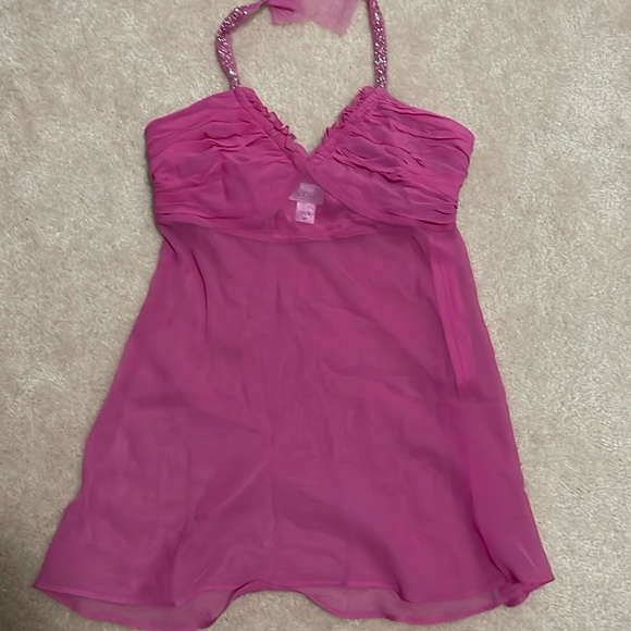 La senza small pink sheer sequin halter baby doll lingerie - Picture 1 of 6